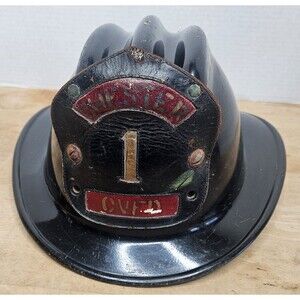 Vintage Chester Virginia Fire Helmet Gentex Made In USA Black